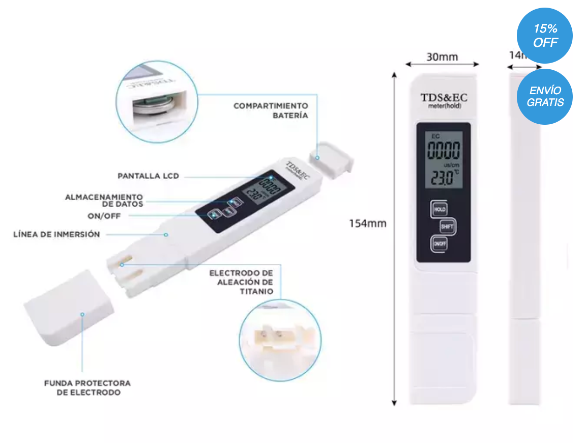 ✨✨Medidor TDS Digital de Calidad del Agua✨✨